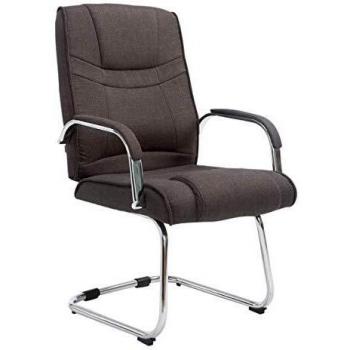 Silla Attila XXL con mecanismo de cantilever y tapizado en tela gris oscuro