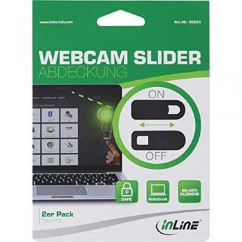 InLine® Copertura per Webcam Slider, Pacchetto di 2, Nero