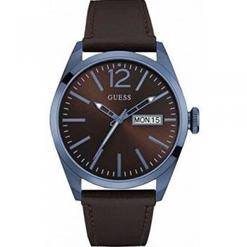GUESS Reloj Analógico para Hombre de Cuarzo con Correa en Cuero W0658G8