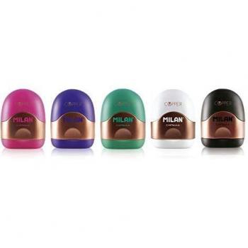 MILAN Caja Expositora 24 Sacapuntas con Depósito Capsule Copper