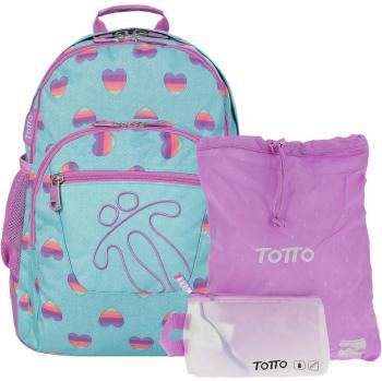 Mochila Totto Dragonet Gris Juvenil con Ruedas y Compartimento para Tablet