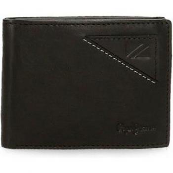 Cartera Striking de piel negra Pepe Jeans