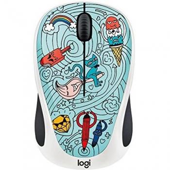 Logitech M238 Doodle Collection Mouse Wireless Bae‑Bee Blu 15 Adesivi Premium