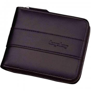 Cartera corta vintage de cuero para hombre