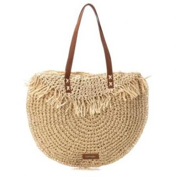 Bolso Rafia Casual Beige Refresh Mujer