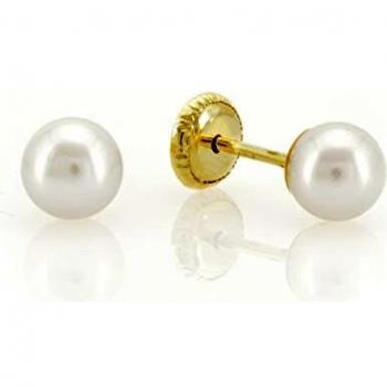 Pendientes de perla esférica 5mm