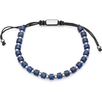 Viceroy Fashion Pulsera para Hombre con Cordón Negro y Piedras Naturales Lapis