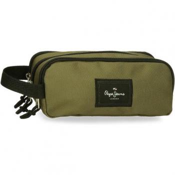 Estuche triple compartimento Pepe Jeans Aris caqui oscuro