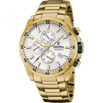 Reloj Festina Timeless Chronograph F20541/1 Plateado Correa De Acero, Hombre