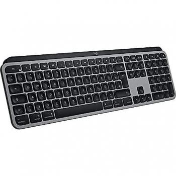 Tastiera wireless Logitech MX Keys per Mac, layout tedesco QWERTZ, illuminata, colore grigio