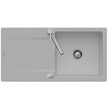 Villeroy & Boch Siluet 60 Fossile CeramicPlus fregadero con desagüe automático
