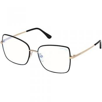 Tom Ford Gafas de Vista FT5613-B BLUE BLOCK Negro Mate Oro Rosa 56/16/140 unisex