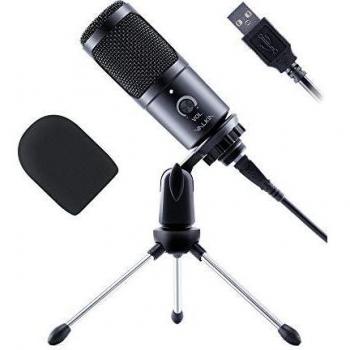 Microfono VALKIA Condensatore USB Cardioide con Supporto e Filtro