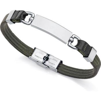 Pulsera Magnum Viceroy de nailon verde y piel negra