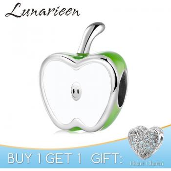 Cuentas Esmaltadas Verde Manzana – Abalorio Plata 925