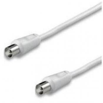 Cavo antenna M/M bianco 2 metri con connettori maschili placcati oro e protezione da interferenze RF