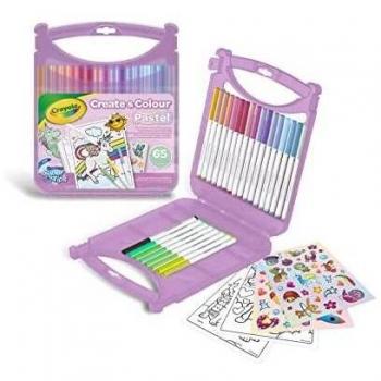 Maletín 65 Rotuladores Pastel Lavables con Accesorios