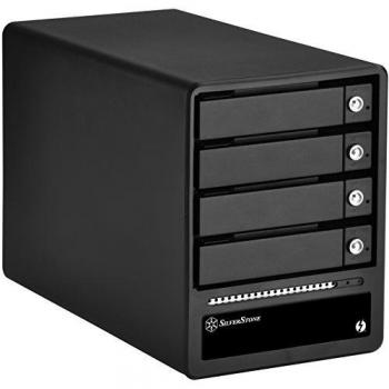 Custodia per disco rigido esterno Thunderbolt 2, 4 bay RAID per supporto 2,5 pollici per HDD o SSD, nero