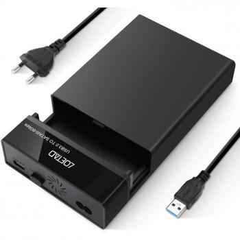 Case Hard Disk 3.5/2.5 USB 3.0 con USAP Case Hard Disk Esterno per 7mm e 9.5mm SATA I/II/III HDD SSD, fino a 10TB Ampiamente Compatibile