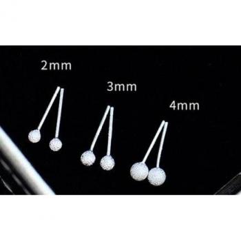 Pendientes de Plata 925: Juego de 3 Pares con Bolas de 2mm, 3mm y 4mm