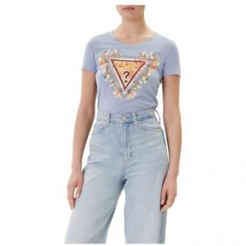 Camiseta Guess Mujer Flores Triángulo