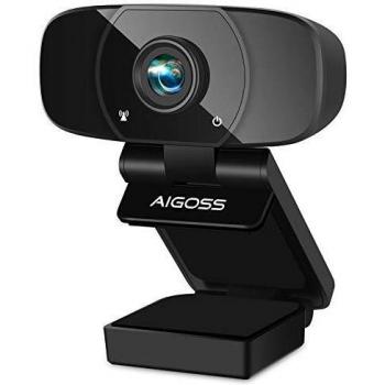 Webcam Aigoss Full HD 1080p con microfono integrato