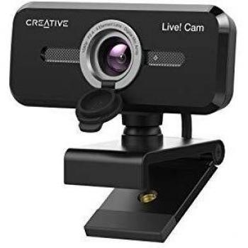 Creative Live! Cam Sync 1080p V2 Full HD Webcam USB grandangolare con disattivazione automatica dell'audio e riduzione del rumore per videochiamate, doppio microfono integrato, per zoom, Skype