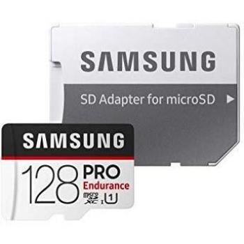 Samsung Memorie MB-MJ128GA PRO Endurance Scheda MicroSD da 128 GB, UHS-I U3, Fino a 100 MB/s, Adattatore SD Incluso, per Dispositivi di Videosorveglianza