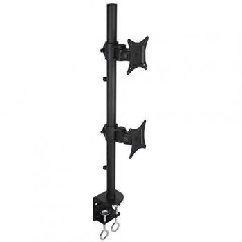 Supporto da Scrivania per 2 Monitor 13-27'' con Morsetto Nero