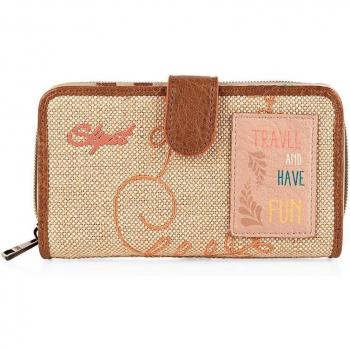 Monedero SKPAT mujer 3 compartimentos beige