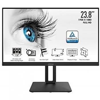 MSI Professional Flat 24 Monitor with 16:9 Full HD Display, 5ms Response Time, IPS Panel with Antireflective Coating, 1x HDMI and 1x VGA Connections, and VESA 100x100mm Mounting Holes