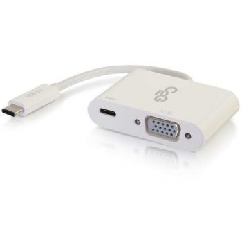 C2G 80495 adaptador de cable USB-C VGA, USB-C Blanco