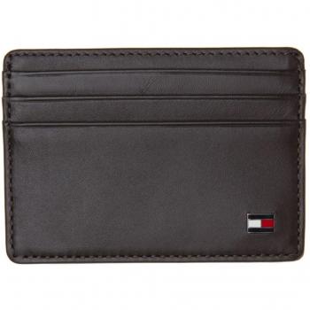 Tommy Hilfiger Tarjetero Hombre Eton Cc Holder de Cuero, Marrón(Brown), Onesize
