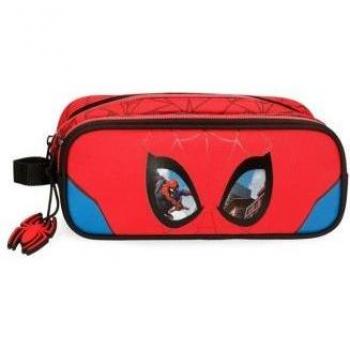 Estuche Spiderman Protector Dos Compartimentos rojo