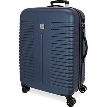Roll Road India Maleta Mediana Azul 48x70x27 cms Rígida ABS Cierre combinación 75L 3,7Kgs 4 Ruedas Dobles Extensible