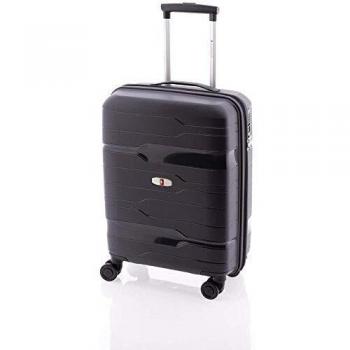 Gladiator Trolley Polipropileno 50 CM 4 Ruedas Y Cremallera Y TSA Extensible Tiempo Libre y Sportwear, Adultos Unisex, Negro
