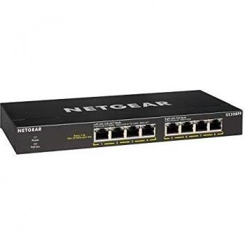 Netgear GS308PP Switch 8 Porte Non Gestito Gigabit Ethernet (10/100/1000) Nero Supporto Power over Ethernet (PoE)