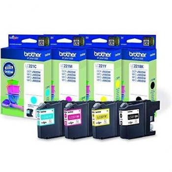 BROTHER | Cartucce LC221VALBP | Nero+Colori