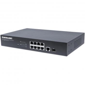 Intellinet 561358 Fast Ethernet Managed Network Switch Support Power Over Ethernet (POE) 1U Black Network Switch