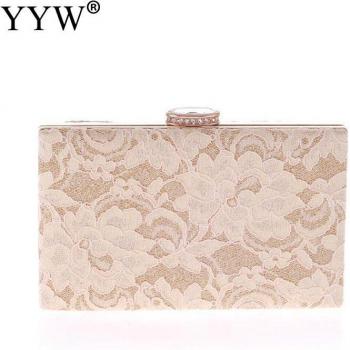 Bolso de Embrague Floral Blanco con Encaje para Mujer