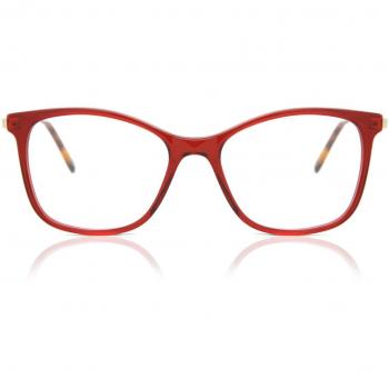 Gafas Cuadradas de Plástico Rojo con Montura Completa y Lentes Antíaureos