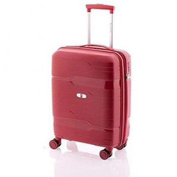 Maleta Gladiator Trolley Polipropileno 50 CM 4 Ruedas Y Cremallera Y TSA Extensible Roja