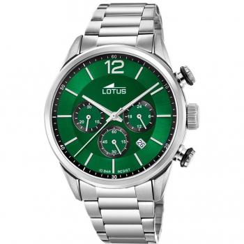 Reloj De Hombre Lotus Chrono Con Esfera Verde 18688/4