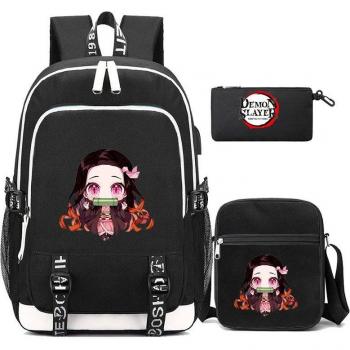 Mochila Demonio Escolar 3 Piezas