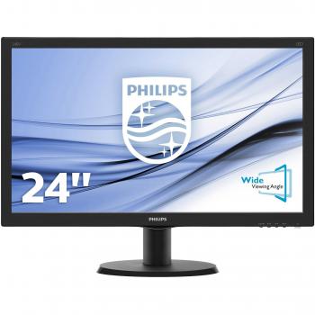 Philips 240V5QDAB Monitor LED IPS Full HD 1920 x 1080 5 ms HDMI DVI VGA Casse Audio Integrate Attacco VESA Nero