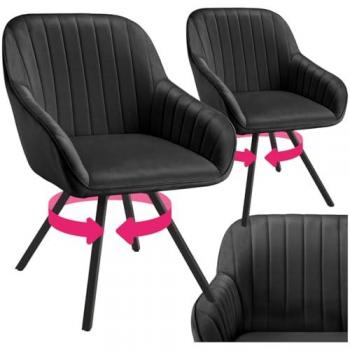 Silla Giratoria Snug con Reposabrazos en Terciopelo