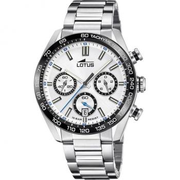 Reloj De Hombre Lotus Chrono Con Esfera Plateada 18916/1