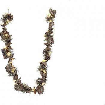 Guirnalda Navideña Verde y Plata Romimex