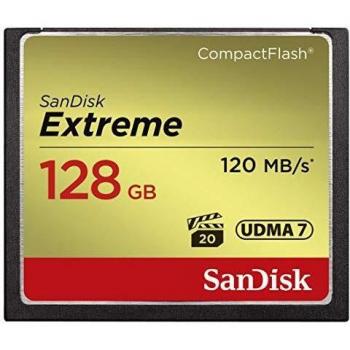 SanDisk 128GB Extreme CompactFlash card up to 120 MB/s UDMA 7 VPG-20