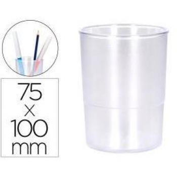 Cubilete portalapices Q-Connect transparente plástico diámetro 75 mm alto 100 mm